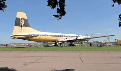 Britannia 312 at Duxford in Monarch livery